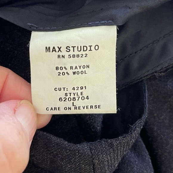 Women’s Max Studio Leonmax navy blue wool blend wide leg pants Large - Picture 5 of 5